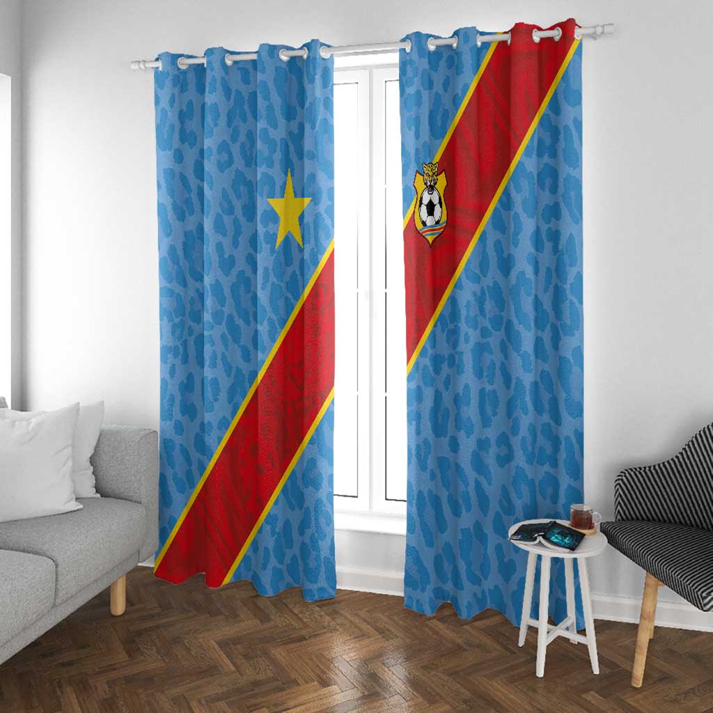 DR Congo National Football Window Curtain Leopards Go Glory - African Pride