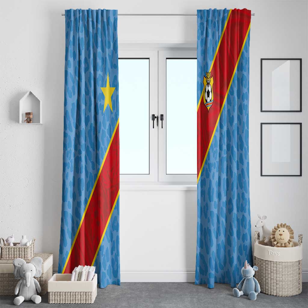 DR Congo National Football Window Curtain Leopards Go Glory - African Pride