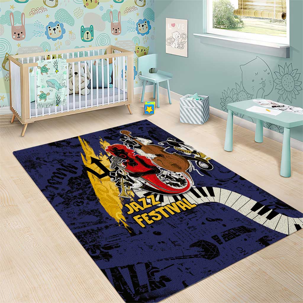 Afro-Barbados Jazz Festival Area Rug Abstract Jazz Art