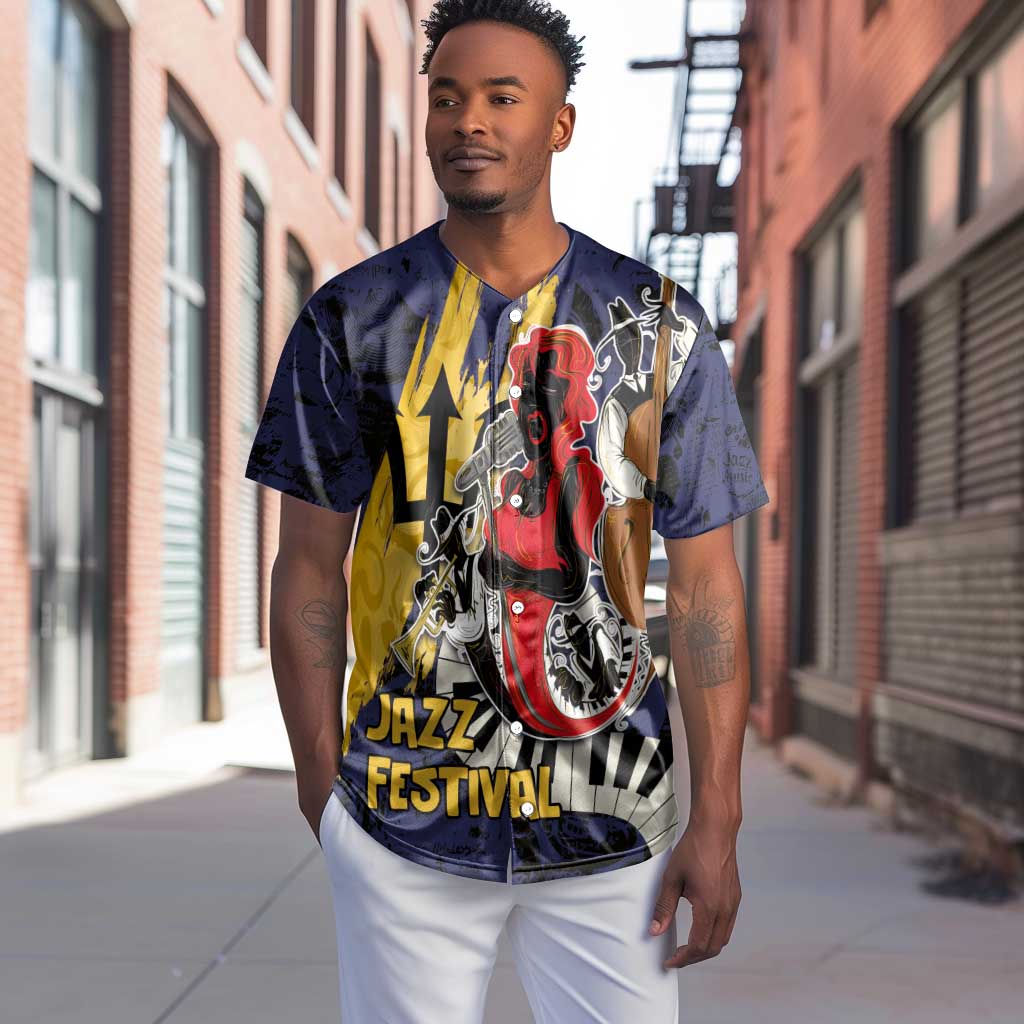 Afro-Barbados Jazz Festival Baseball Jersey Abstract Jazz Art