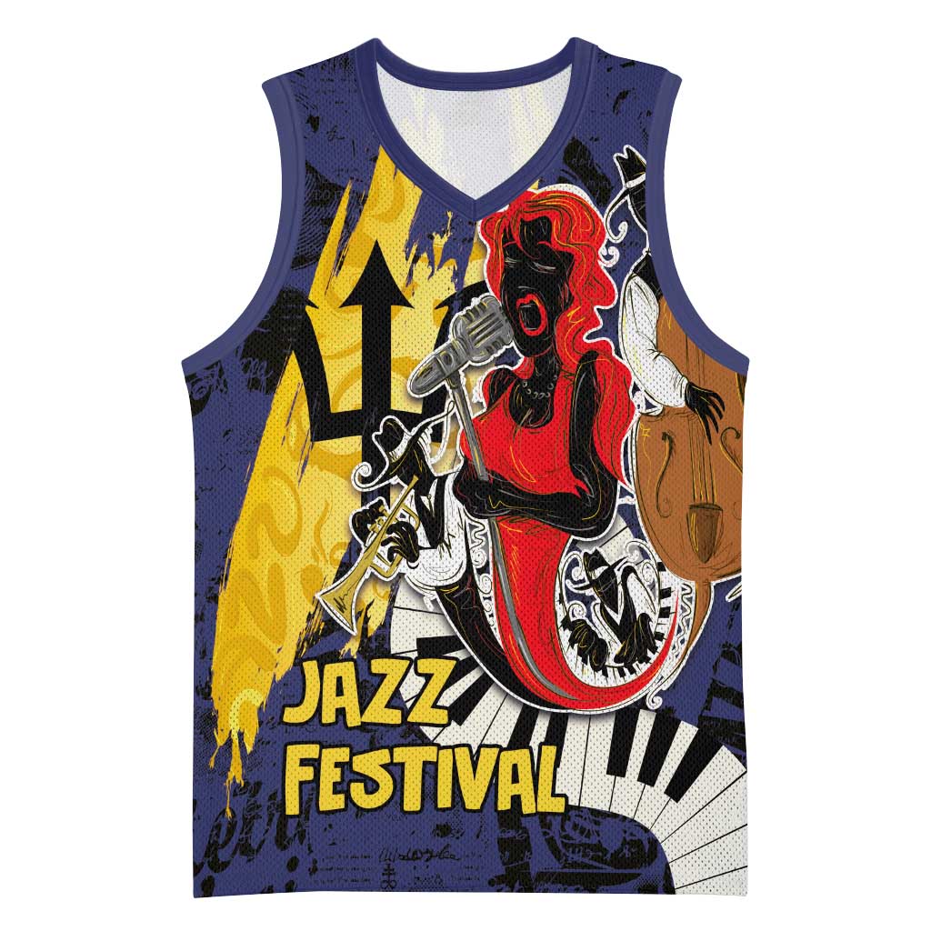 Afro-Barbados Jazz Festival Basketball Jersey Abstract Jazz Art LT03