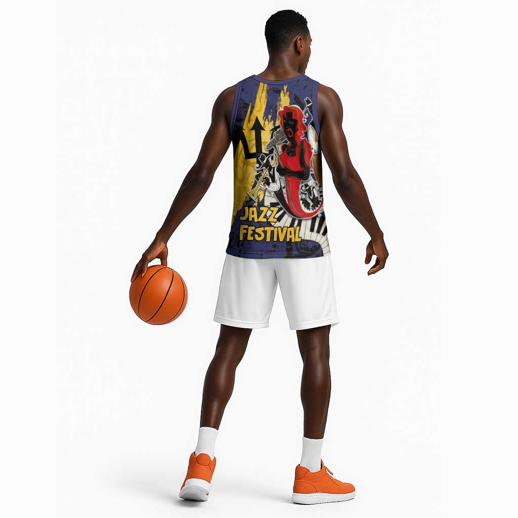 Afro-Barbados Jazz Festival Basketball Jersey Abstract Jazz Art LT03