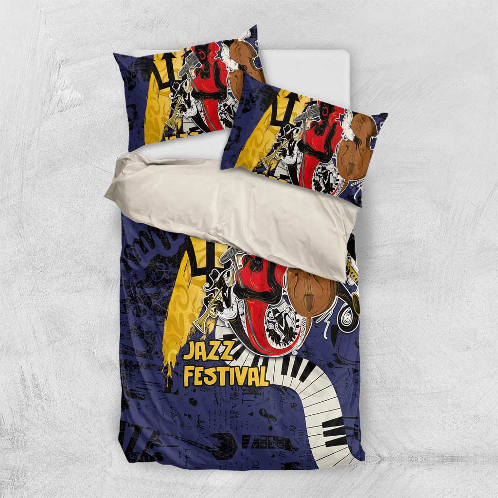 Afro-Barbados Jazz Festival Bedding Set Abstract Jazz Art