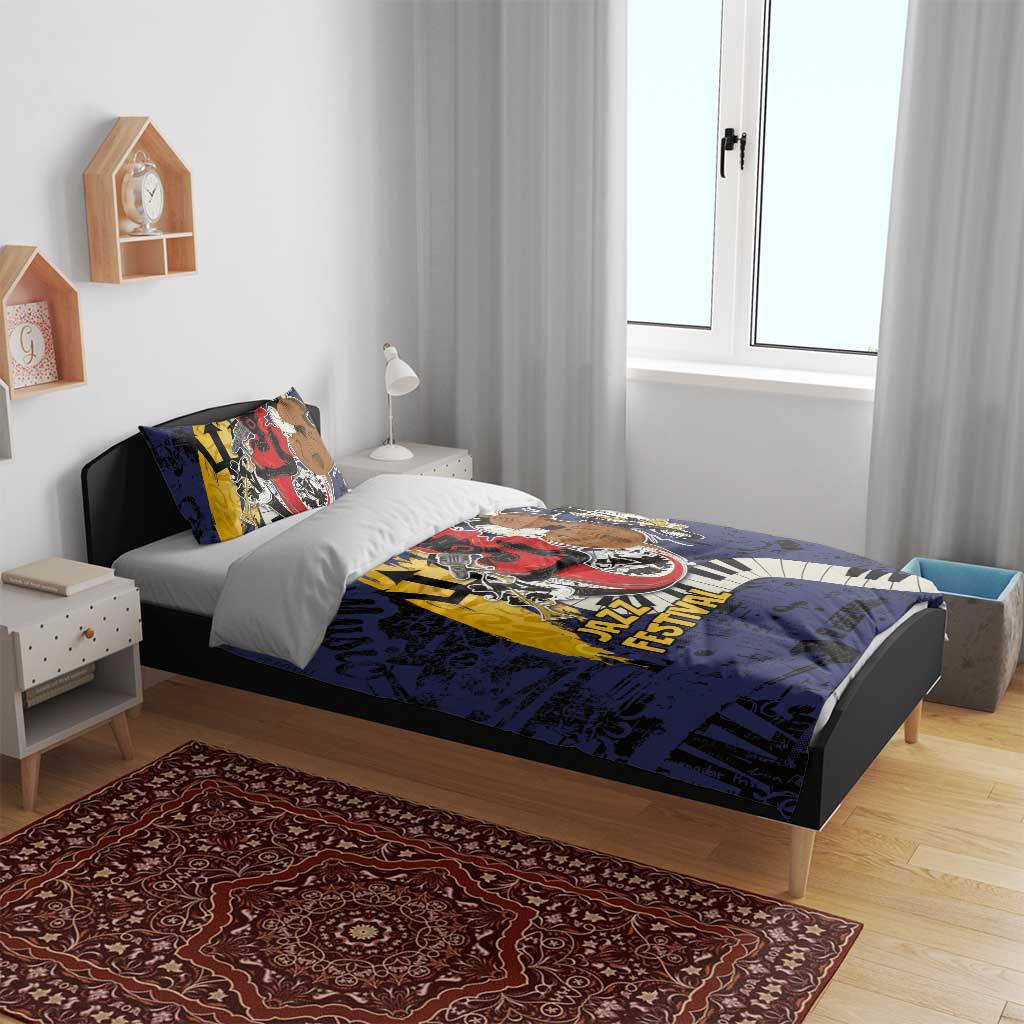 Afro-Barbados Jazz Festival Bedding Set Abstract Jazz Art