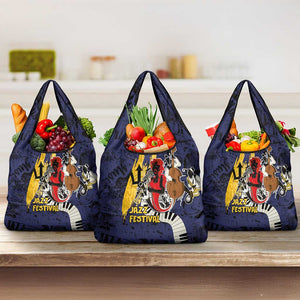 Afro-Barbados Jazz Festival Grocery Bag Abstract Jazz Art
