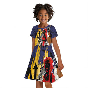 Afro-Barbados Jazz Festival Kid Short Sleeve Dress Abstract Jazz Art