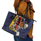 Afro-Barbados Jazz Festival Leather Tote Bag Abstract Jazz Art