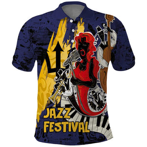 Afro-Barbados Jazz Festival Polo Shirt Abstract Jazz Art