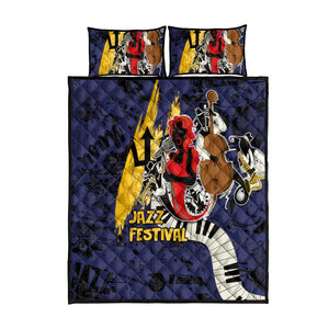 Afro-Barbados Jazz Festival Quilt Bed Set Abstract Jazz Art
