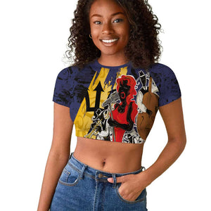 Afro-Barbados Jazz Festival Raglan Cropped T shirt Abstract Jazz Art