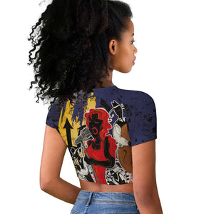 Afro-Barbados Jazz Festival Raglan Cropped T shirt Abstract Jazz Art