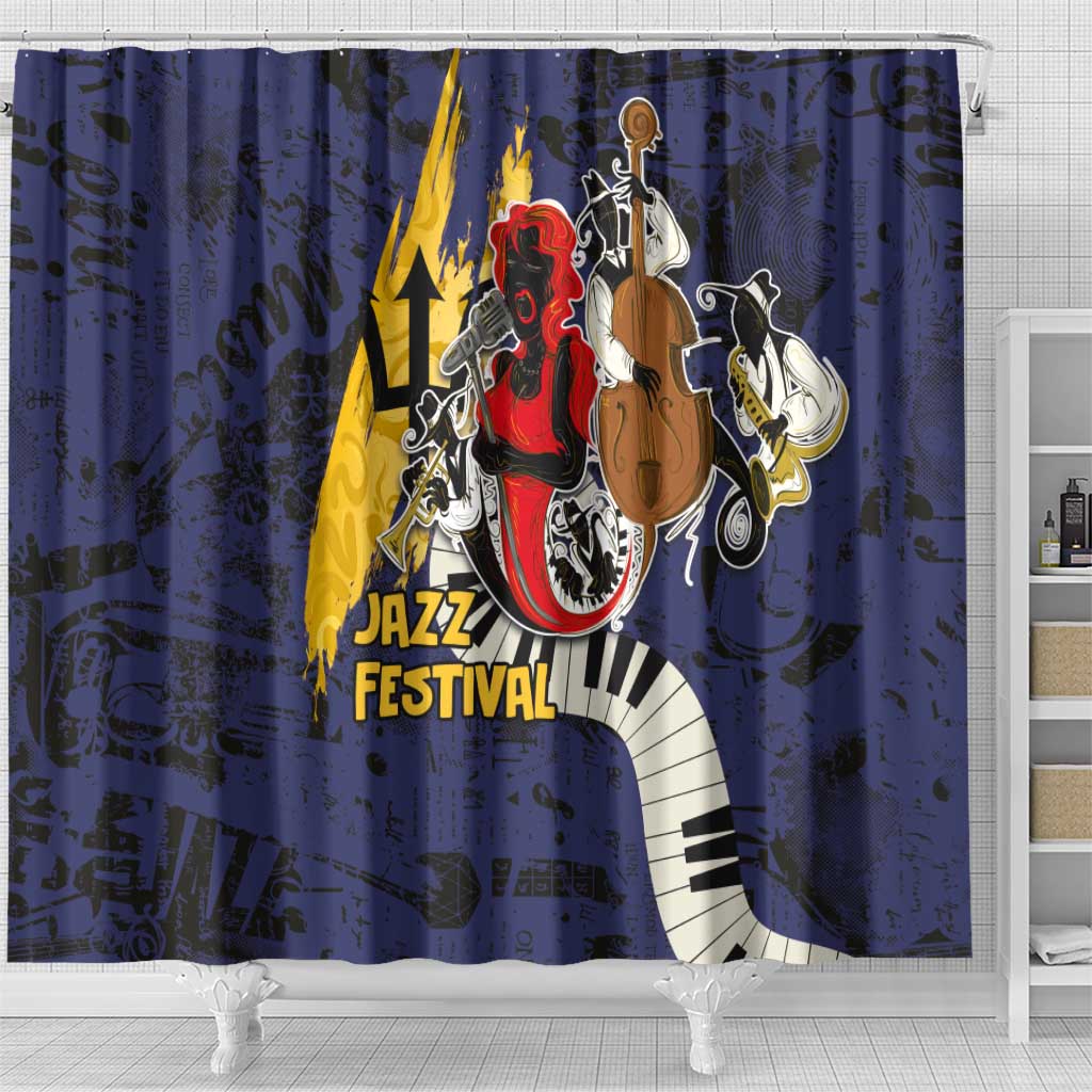 Afro-Barbados Jazz Festival Shower Curtain Abstract Jazz Art