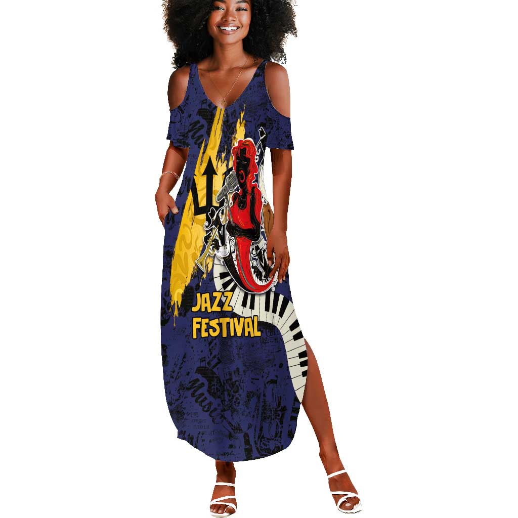 Afro-Barbados Jazz Festival Summer Maxi Dress Abstract Jazz Art