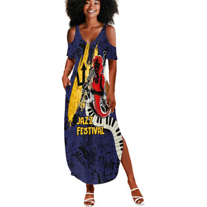 Afro-Barbados Jazz Festival Summer Maxi Dress Abstract Jazz Art