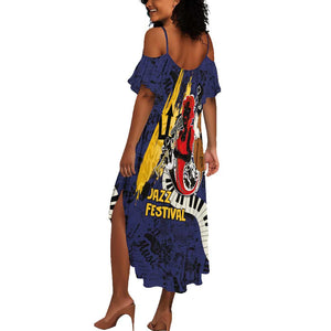 Afro-Barbados Jazz Festival Summer Maxi Dress Abstract Jazz Art