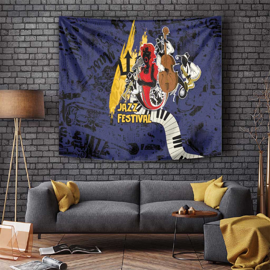Afro-Barbados Jazz Festival Tapestry Abstract Jazz Art