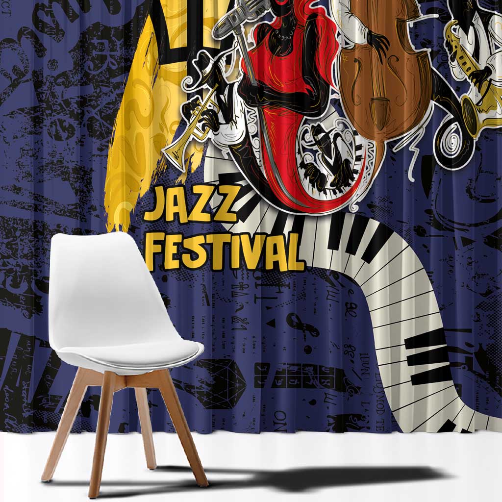 Afro-Barbados Jazz Festival Window Curtain Abstract Jazz Art