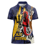 Afro-Barbados Jazz Festival Women Polo Shirt Abstract Jazz Art