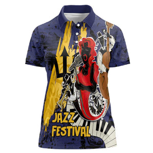 Afro-Barbados Jazz Festival Women Polo Shirt Abstract Jazz Art