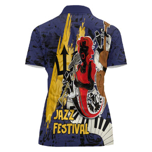 Afro-Barbados Jazz Festival Women Polo Shirt Abstract Jazz Art