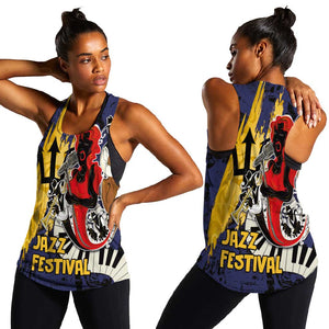 Afro-Barbados Jazz Festival Women Racerback Tank Abstract Jazz Art