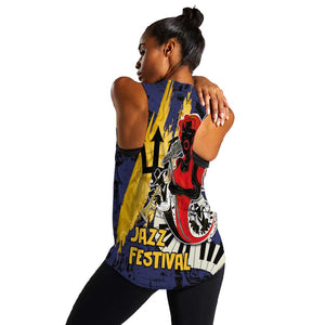 Afro-Barbados Jazz Festival Women Racerback Tank Abstract Jazz Art