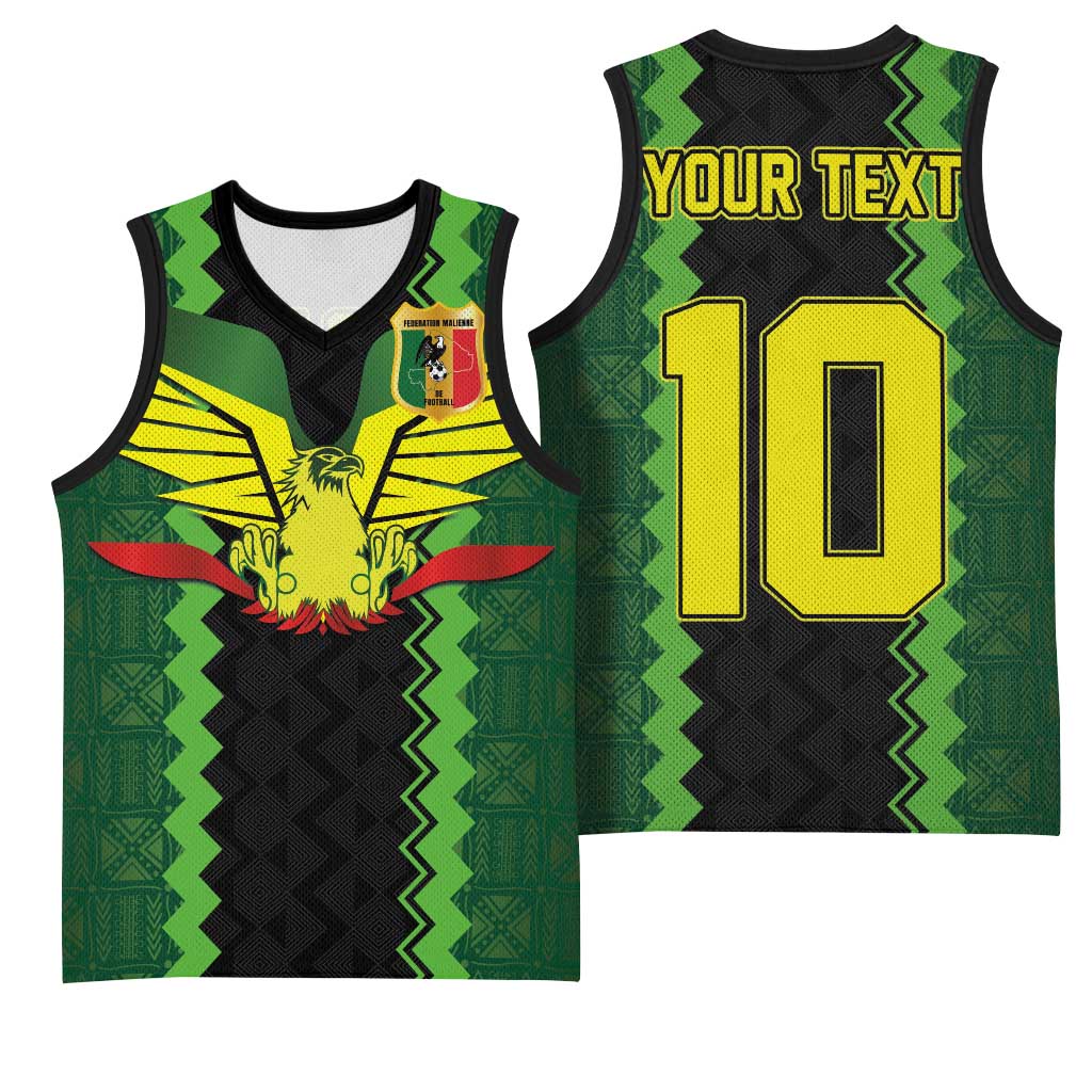 Custom Mali Football Basketball Jersey Les Aigles-Green, Gold & Red LT03