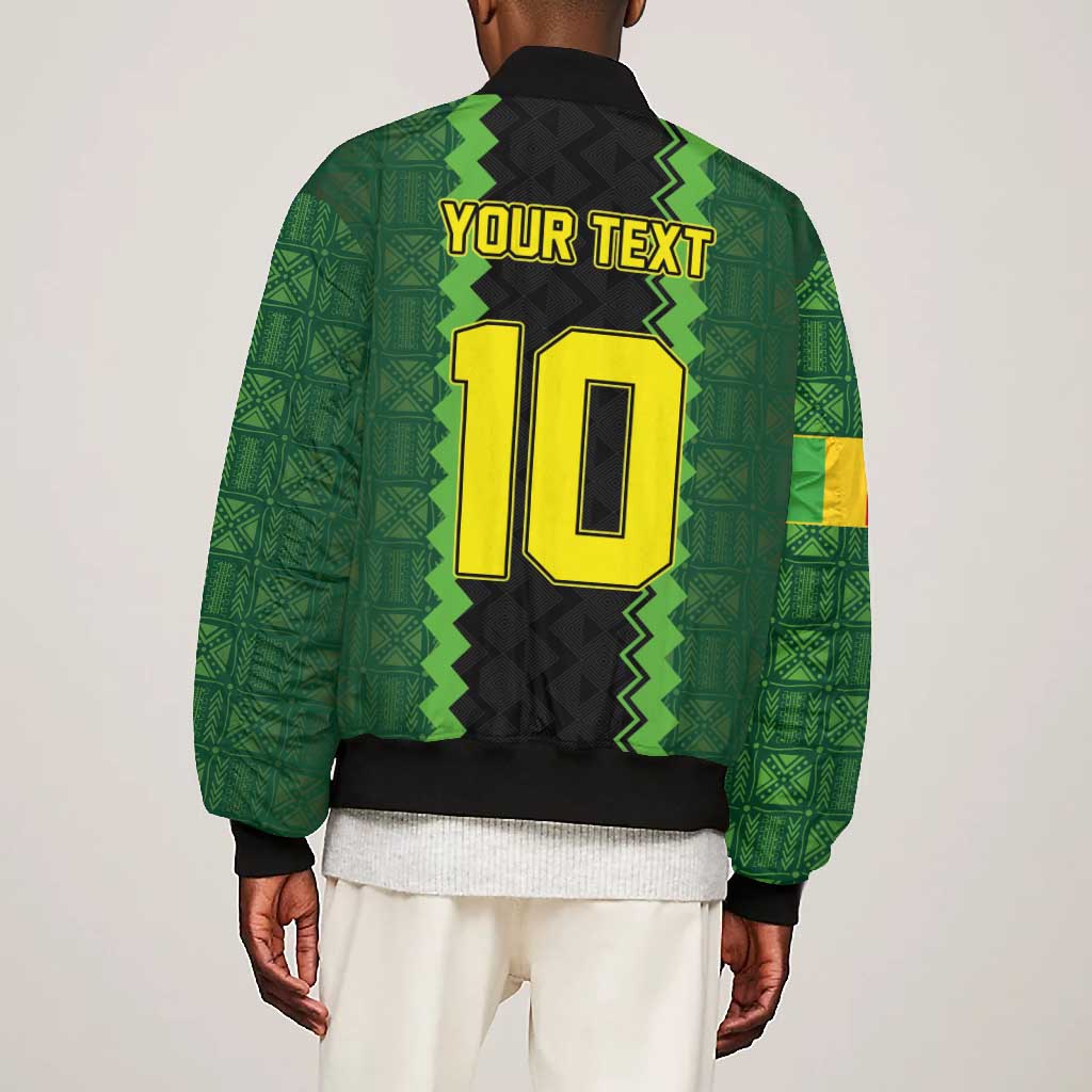 Custom Mali Football Bomber Jacket Les Aigles-Green, Gold & Red