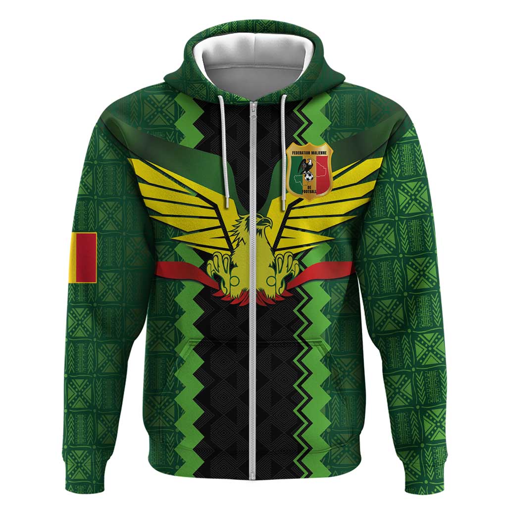 Custom Mali Football Hoodie Les Aigles-Green, Gold & Red