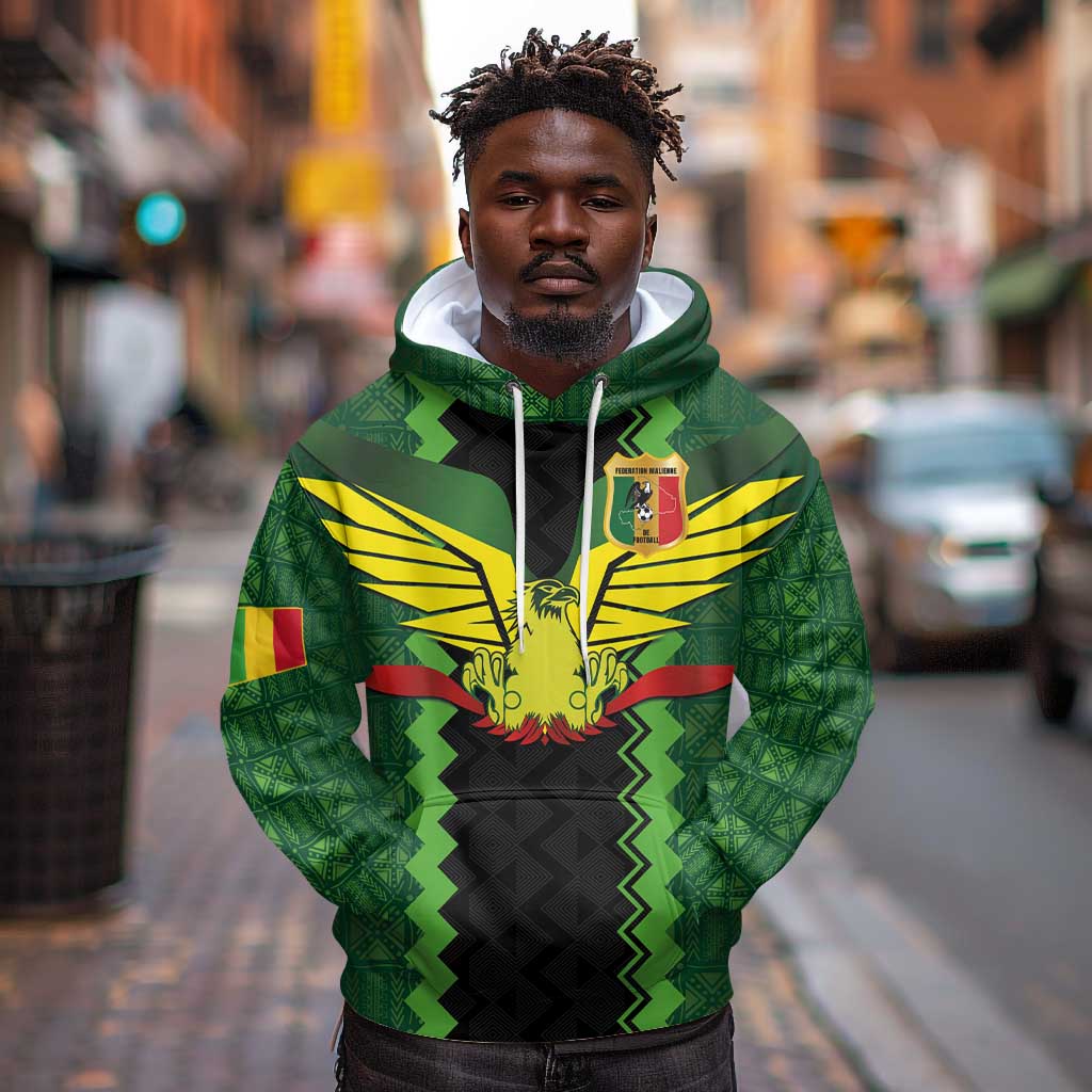 Custom Mali Football Hoodie Les Aigles-Green, Gold & Red