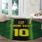 Custom Mali Football Round Carpet Les Aigles-Green, Gold & Red