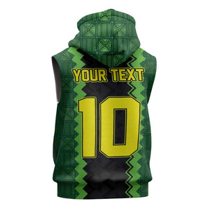 Custom Mali Football Sleeveless Zip Hoodie Les Aigles-Green, Gold & Red - African Pride