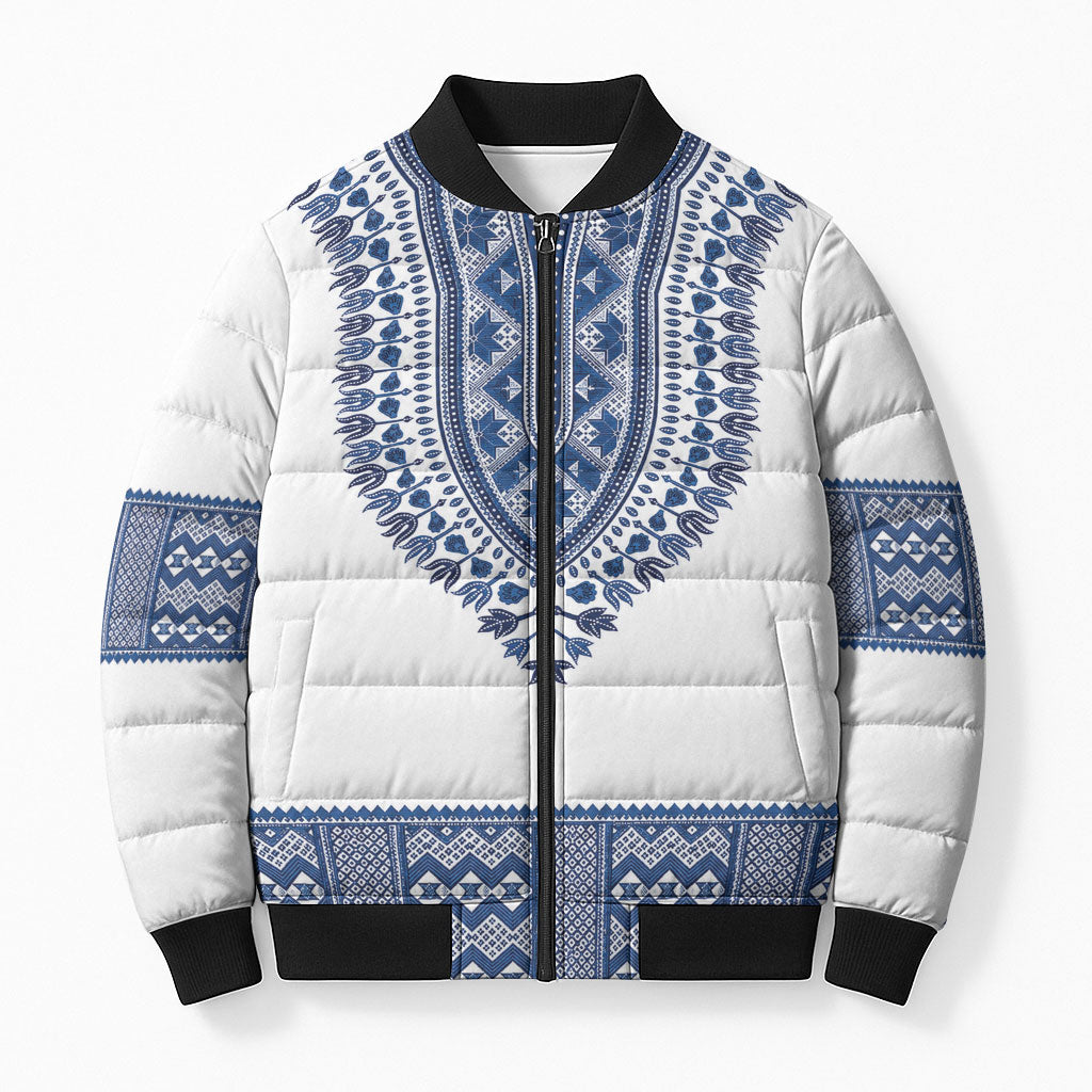 Cape Verde Bomber Puffer Jacket Pano di Terra Dashiki Style
