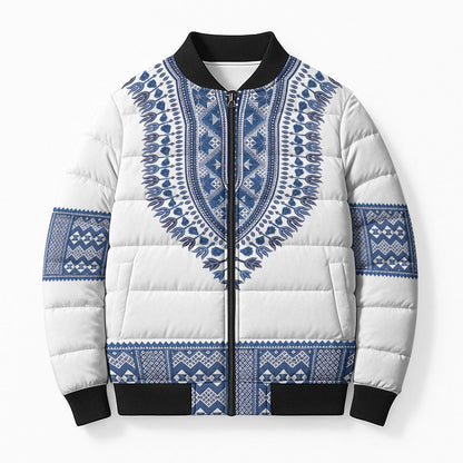 Cape Verde Bomber Puffer Jacket Pano di Terra Dashiki Style