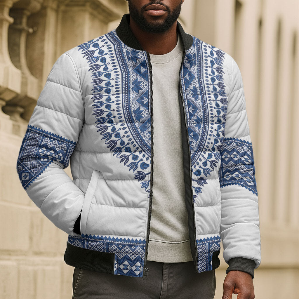 Cape Verde Bomber Puffer Jacket Pano di Terra Dashiki Style