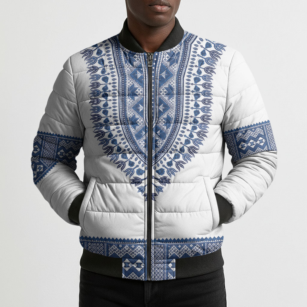 Cape Verde Bomber Puffer Jacket Pano di Terra Dashiki Style