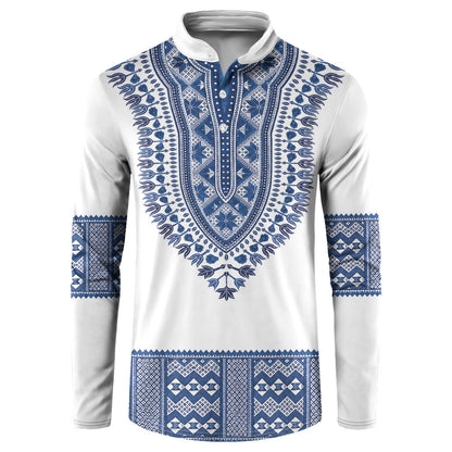 Cape Verde Button Sweatshirt Pano di Terra Dashiki Style