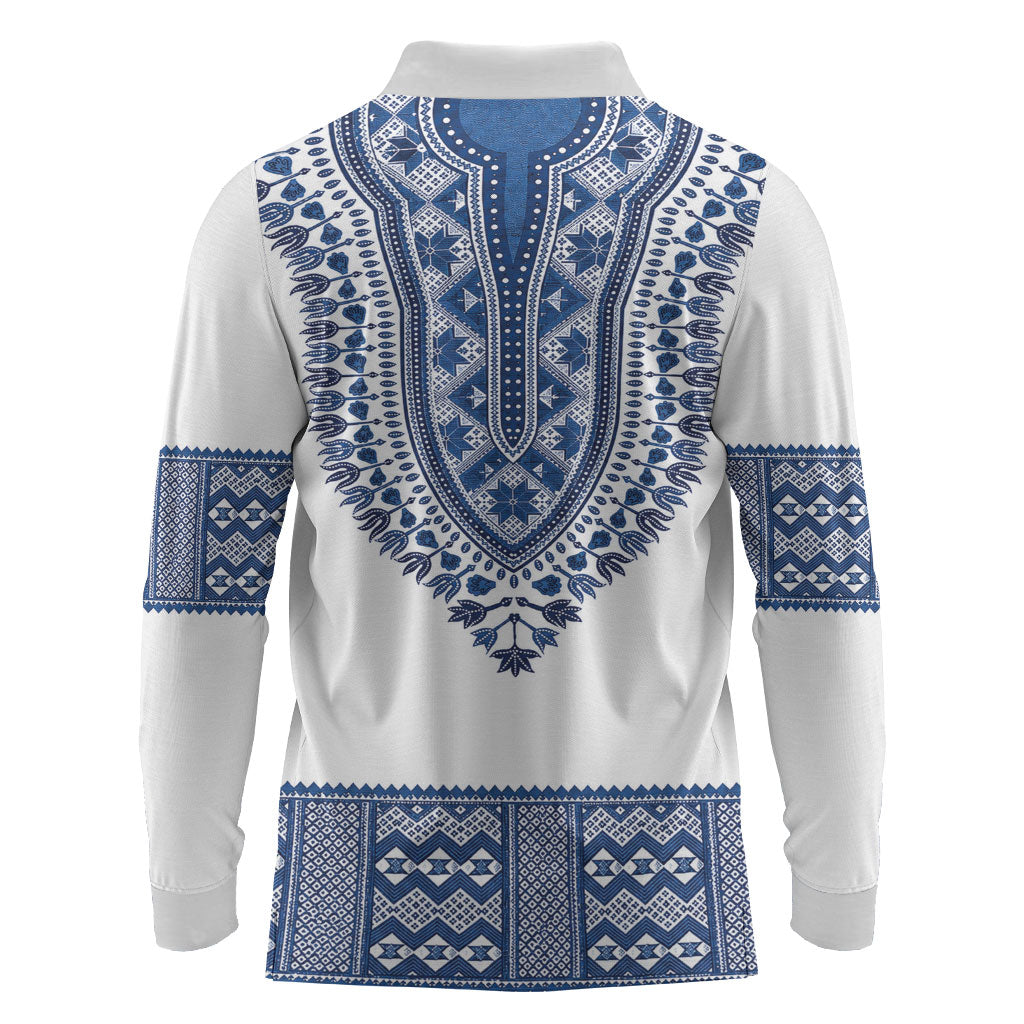 Cape Verde Long Sleeve Polo Shirt Pano di Terra Dashiki Style