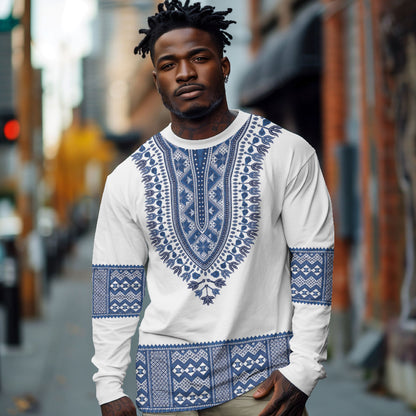 Cape Verde Long Sleeve Shirt Pano di Terra Dashiki Style