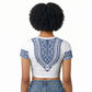 Cape Verde Raglan Cropped T shirt Pano di Terra Dashiki Style