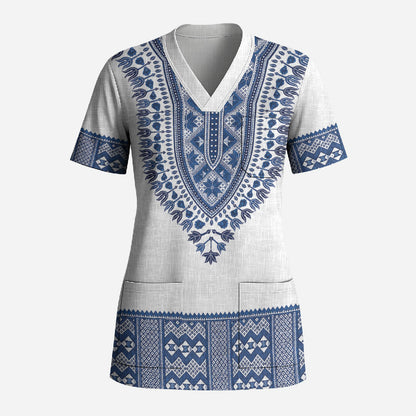 Cape Verde Scrub Top Pano di Terra Dashiki Style
