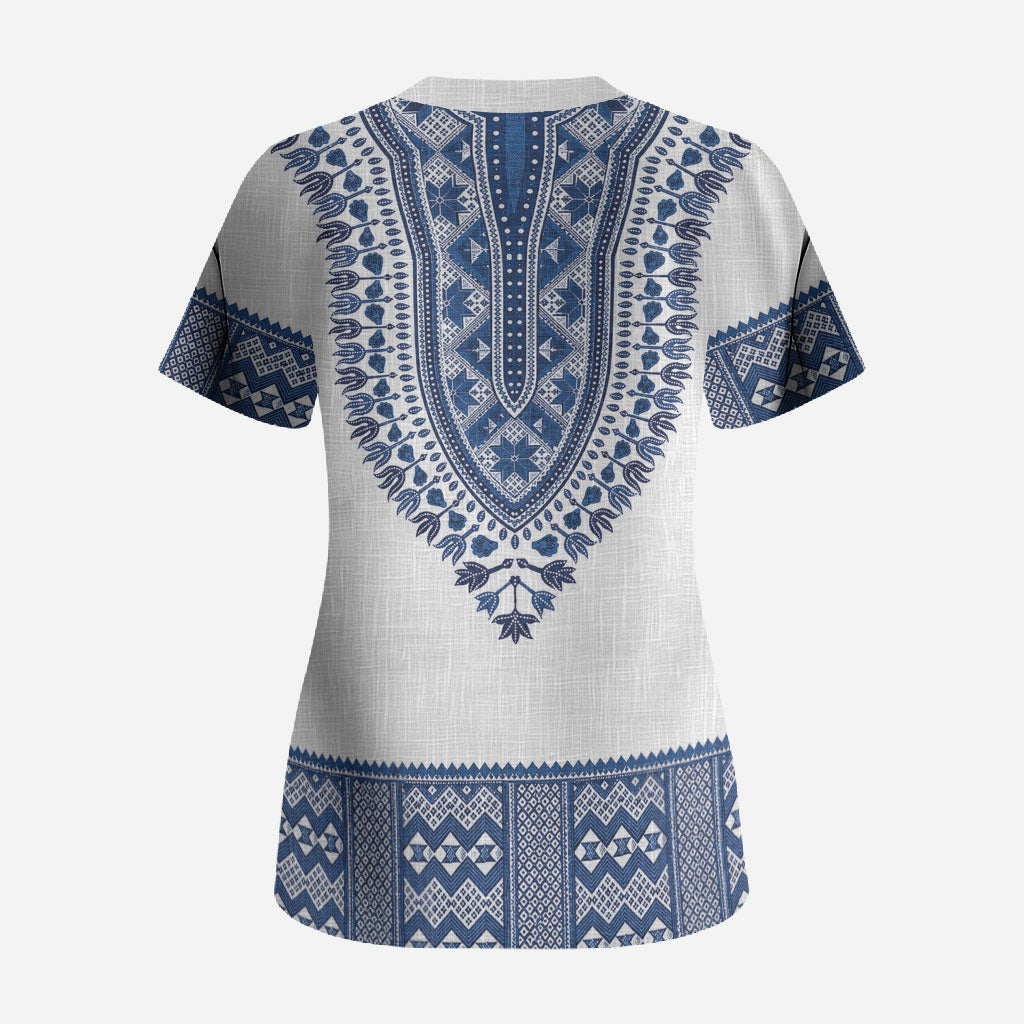 Cape Verde Scrub Top Pano di Terra Dashiki Style