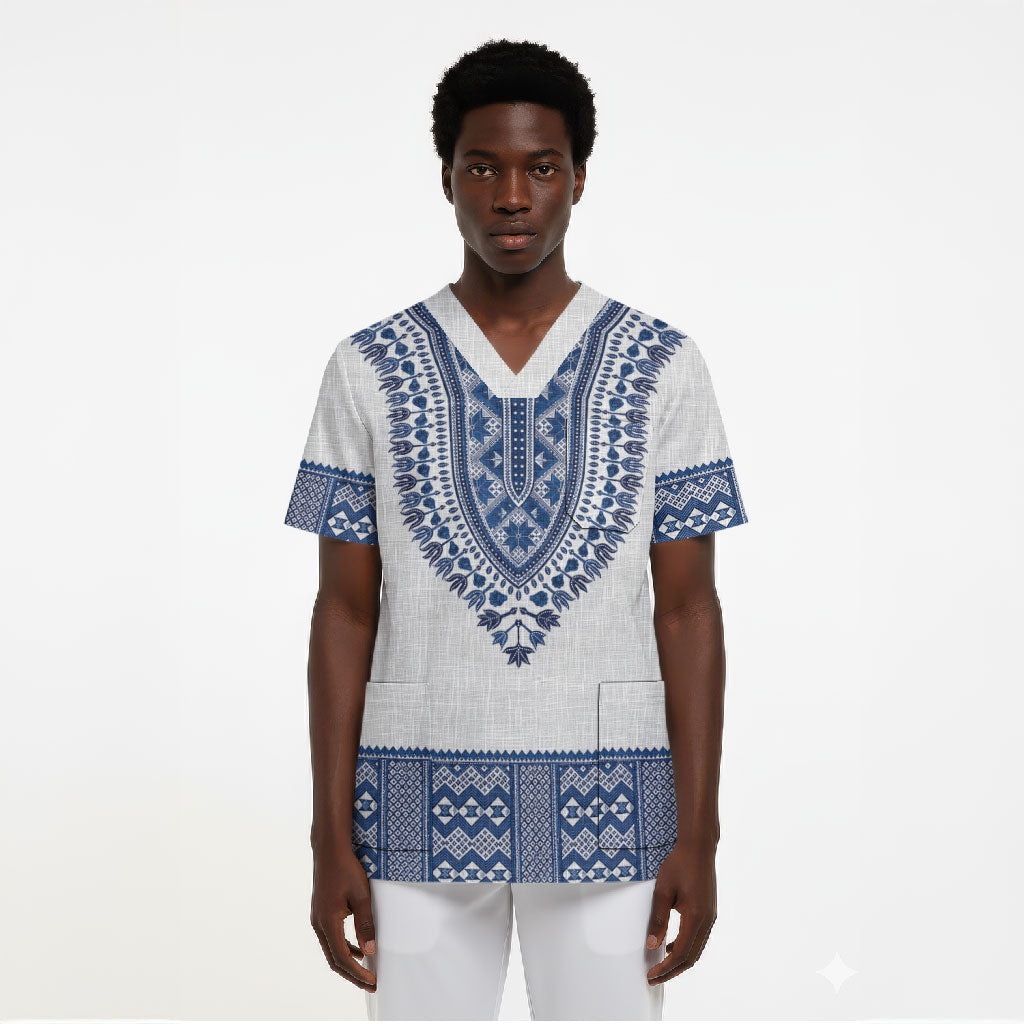 Cape Verde Scrub Top Pano di Terra Dashiki Style