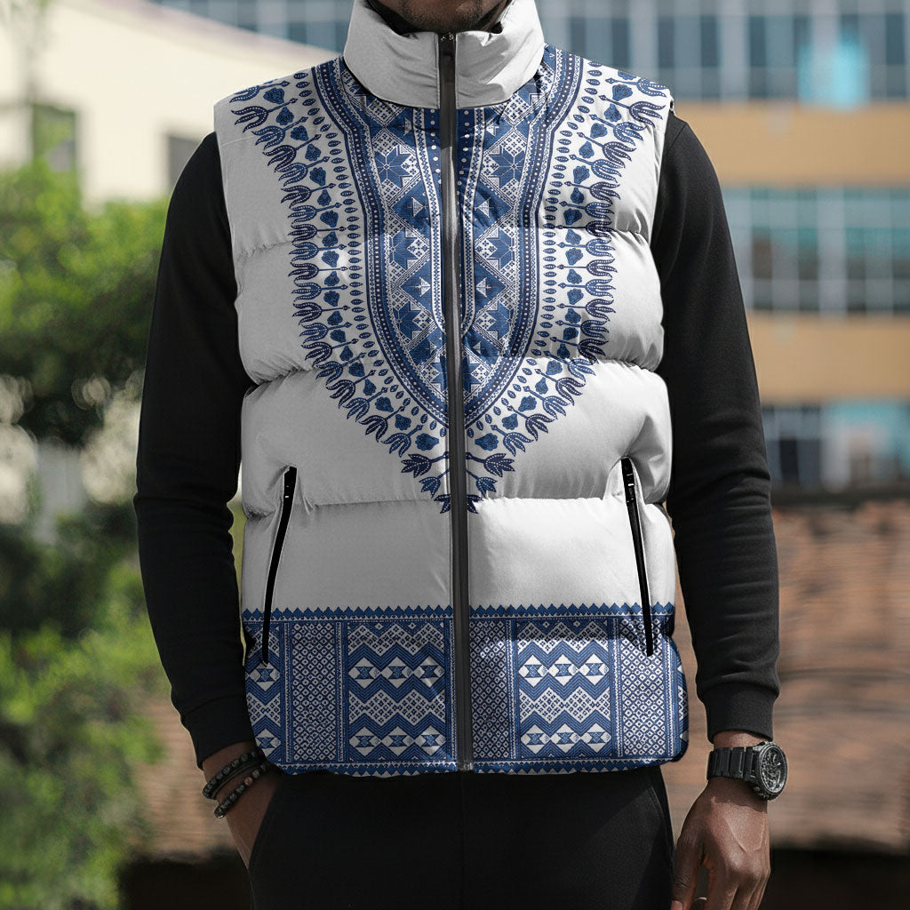 Cape Verde Sleeveless Puffer Jacket Pano di Terra Dashiki Style