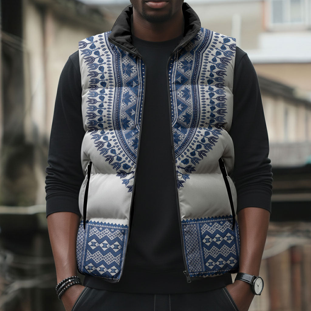 Cape Verde Sleeveless Puffer Jacket Pano di Terra Dashiki Style