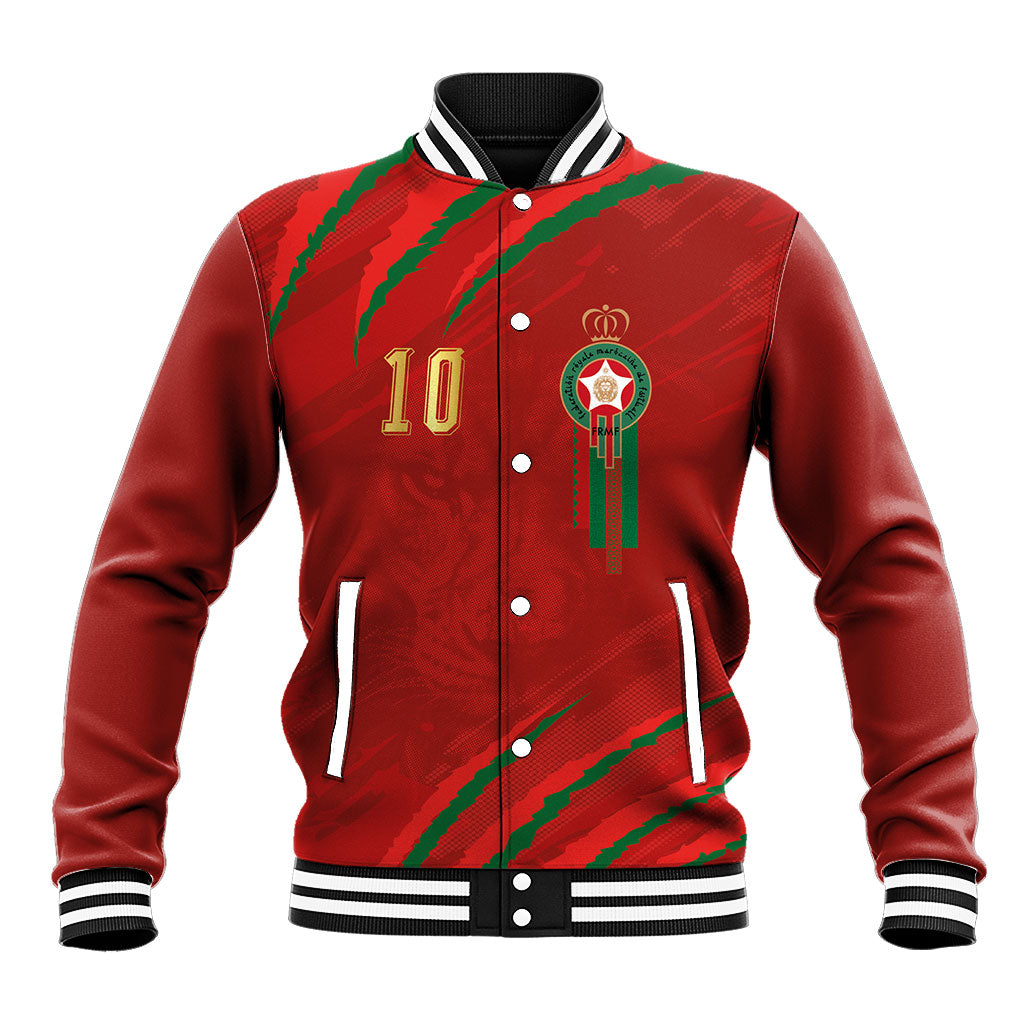 Custom Morocco National Football Baseball Jacket Atlas Lions-Claws