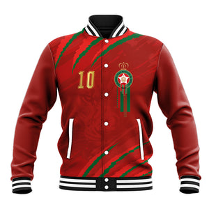 Custom Morocco National Football Baseball Jacket Atlas Lions-Claws