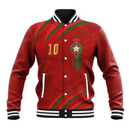 Custom Morocco National Football Baseball Jacket Atlas Lions-Claws