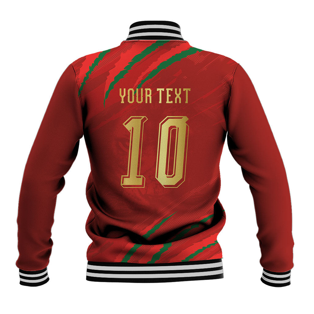 Custom Morocco National Football Baseball Jacket Atlas Lions-Claws