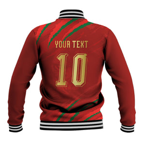 Custom Morocco National Football Baseball Jacket Atlas Lions-Claws